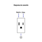 PLACA ARMADA 3 CONTACTOS, 1 MÓDULO, ESPAÑOLA, BLANCO 45598 *