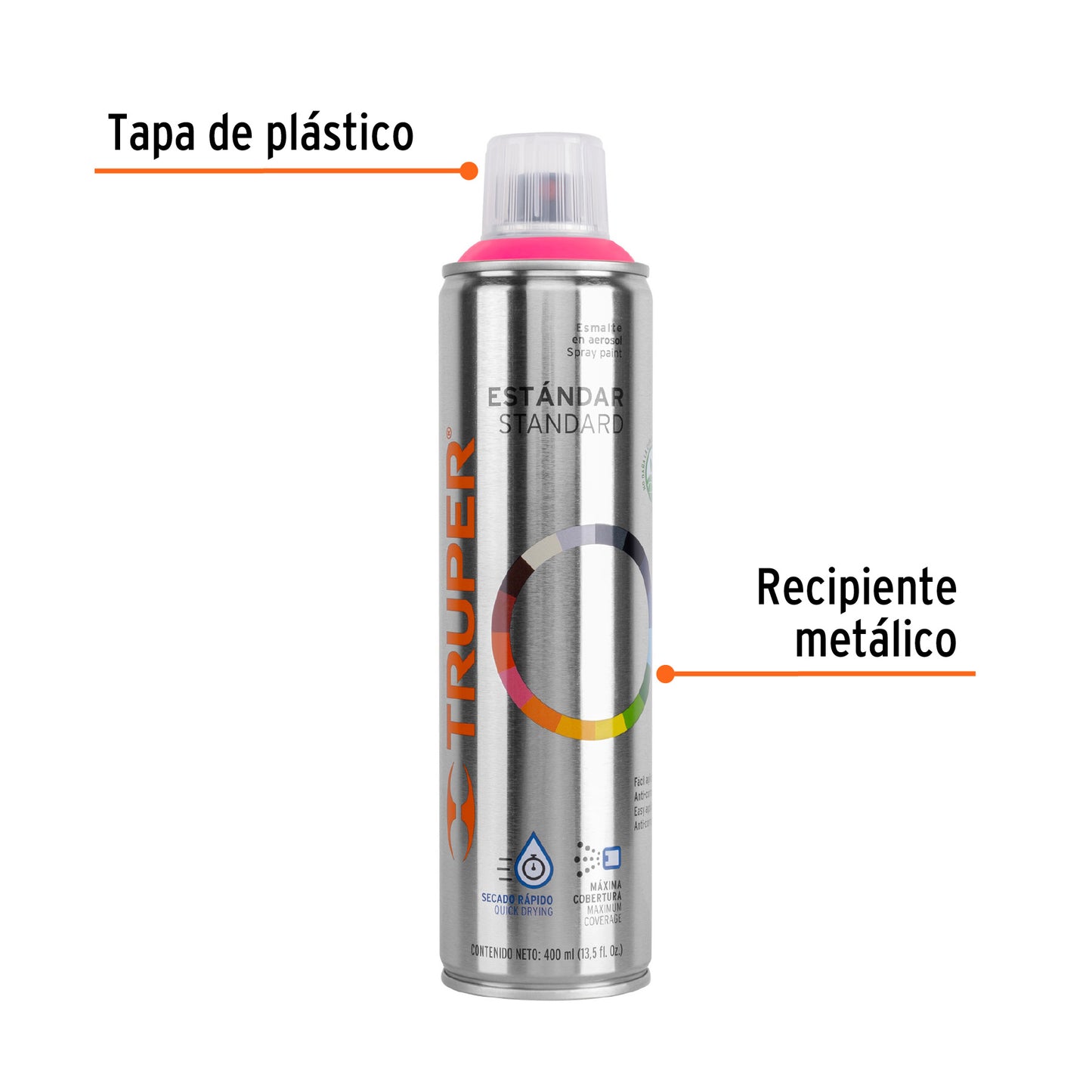 PINTURA EN AEROSOL, ROSA MEXICANO, BOTE ESBELTO, 400 ML 12734 *