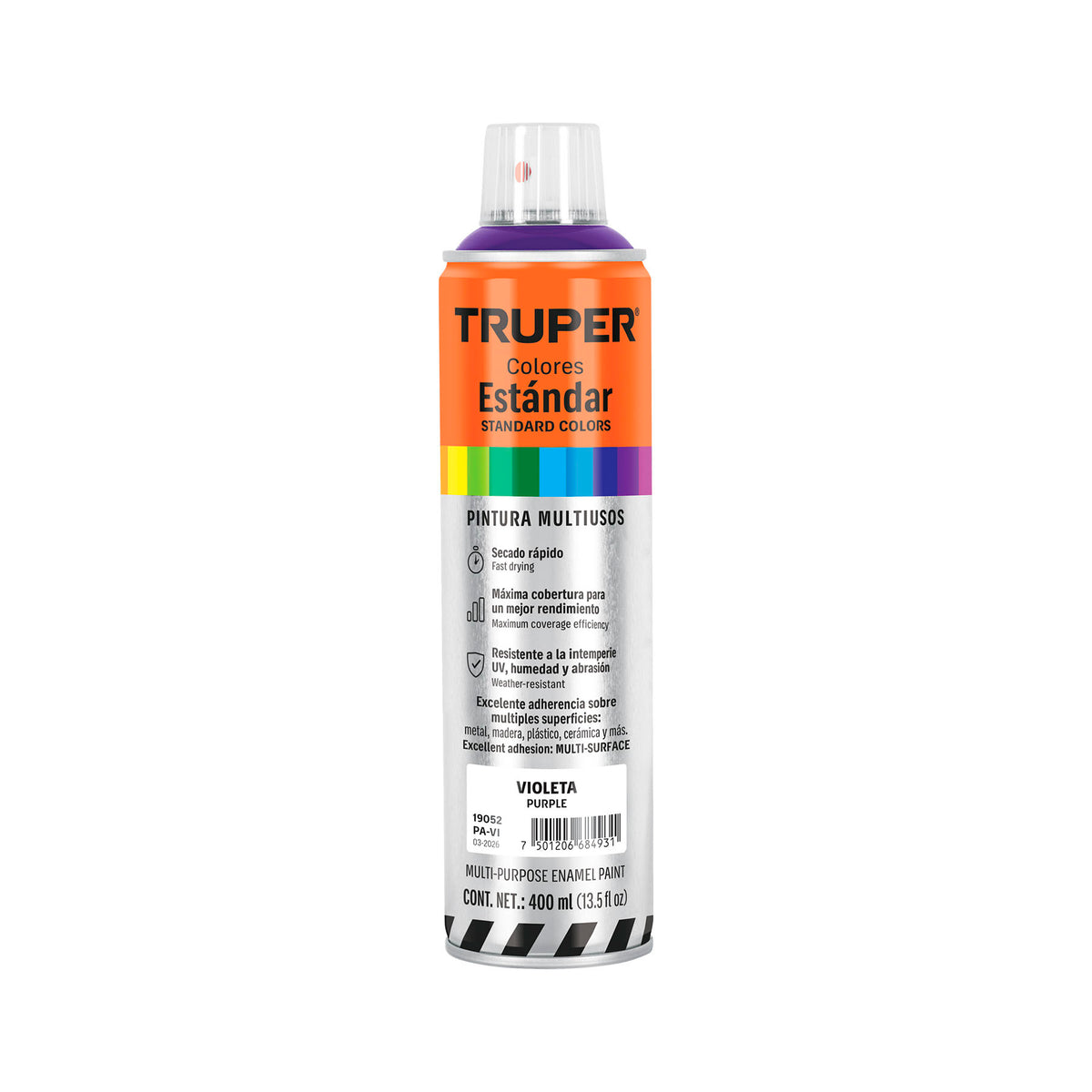 Pintura aerosol violeta, bote esbelto 400 ml, TRUPER