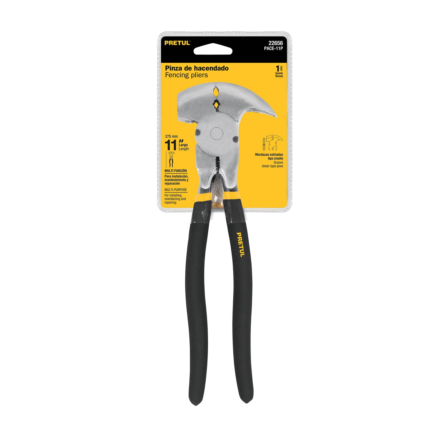 Pinza de hacendado 11" mango de PVC, PRETUL 22656