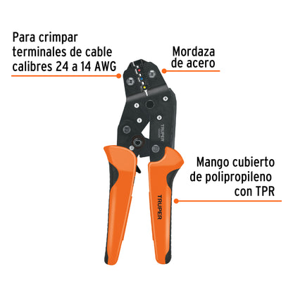 PINZA DE CRIMPADO PARA TERMINALES, TRUPER 103329 P