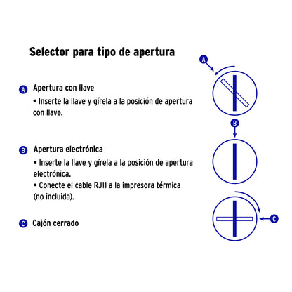 Cajón de dinero para 4 billetes y 8 monedas, VOLTECK 43942 *
