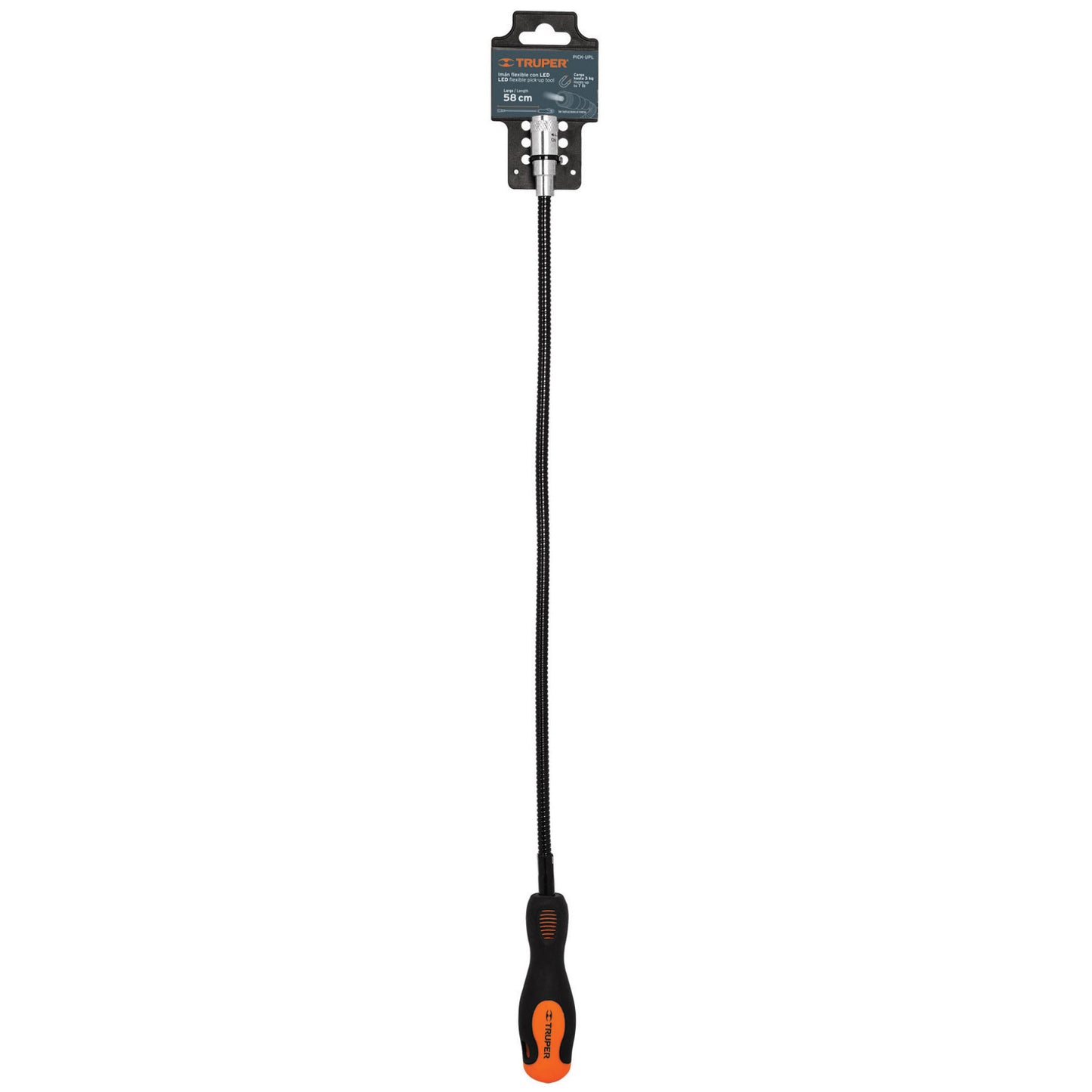 IMÀN EXTENSIBLE, FLEXIBLE DE ACERO CON LED, 3KG, TRUPER  15326 P