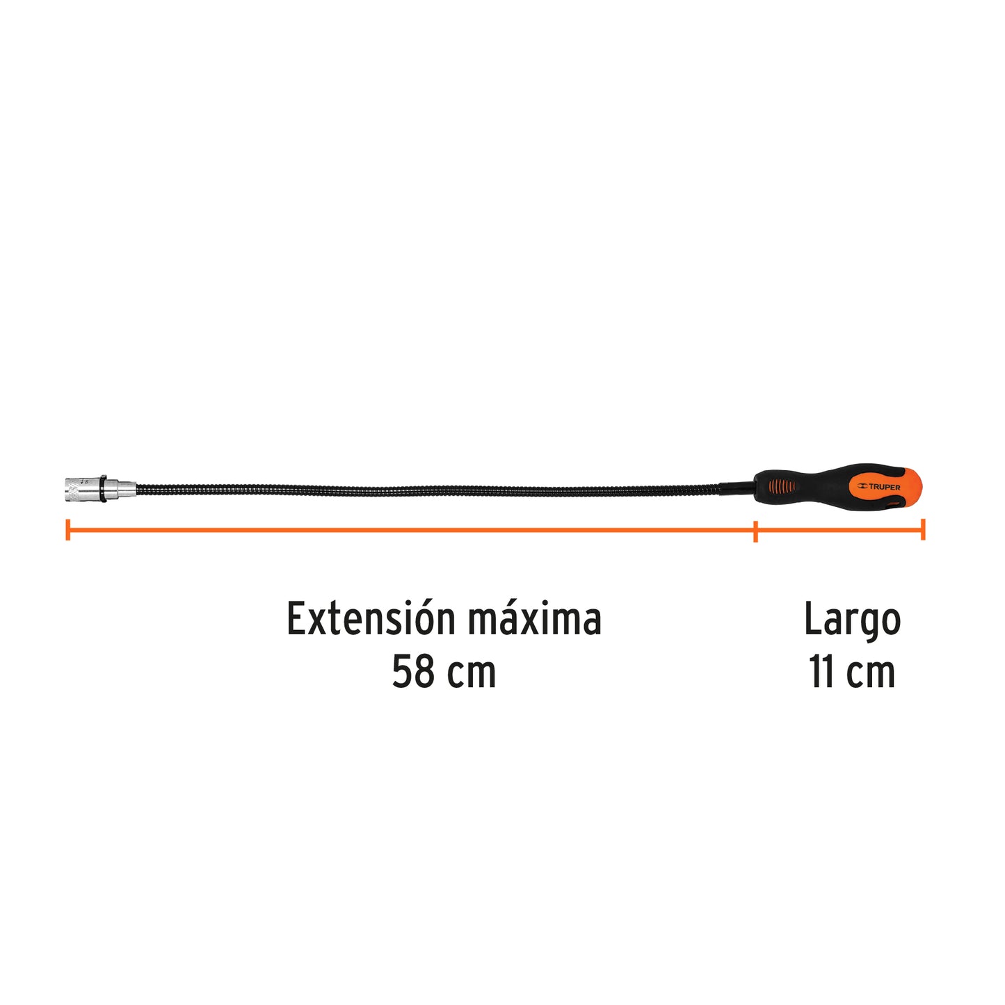 IMÀN EXTENSIBLE, FLEXIBLE DE ACERO CON LED, 3KG, TRUPER  15326 P