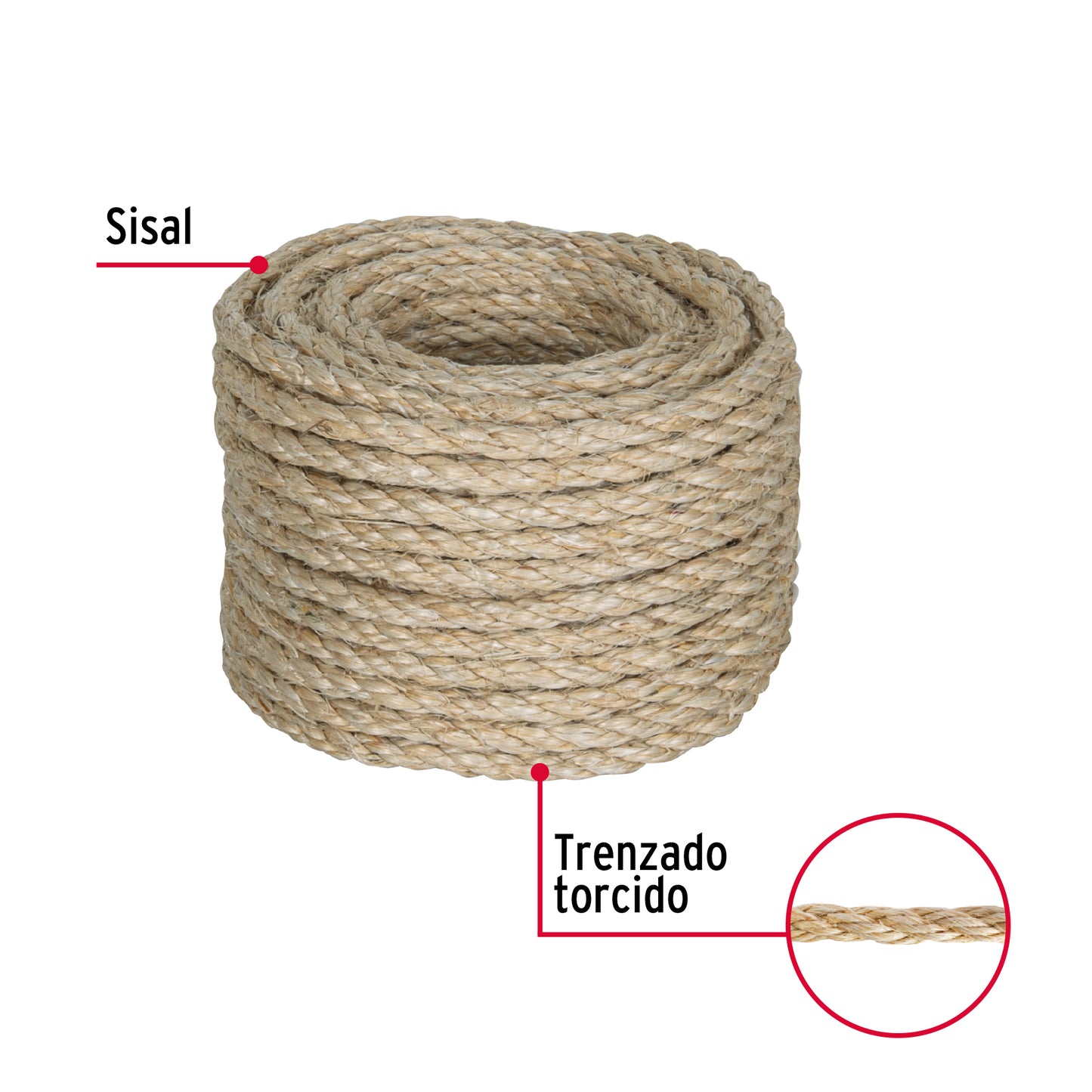 PIOLA SISAL 6 MM X 15 M NATURAL, FIERO 45655 *