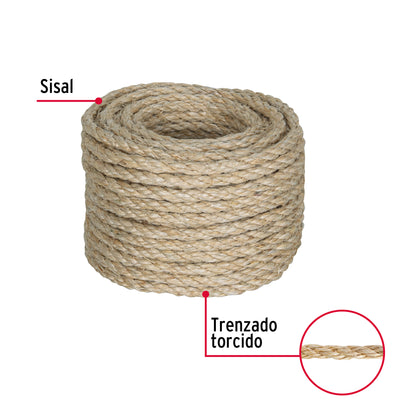 PIOLA SISAL 6 MM X 15 M NATURAL, FIERO 45655 *