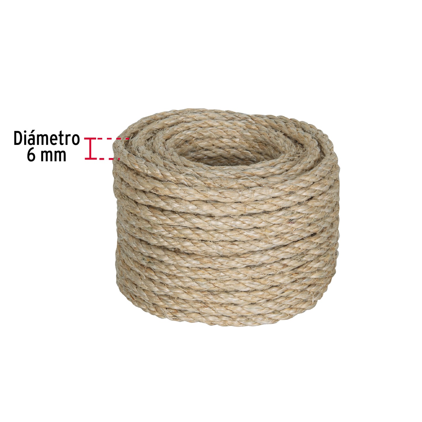 PIOLA SISAL 6 MM X 15 M NATURAL, FIERO 45655 *