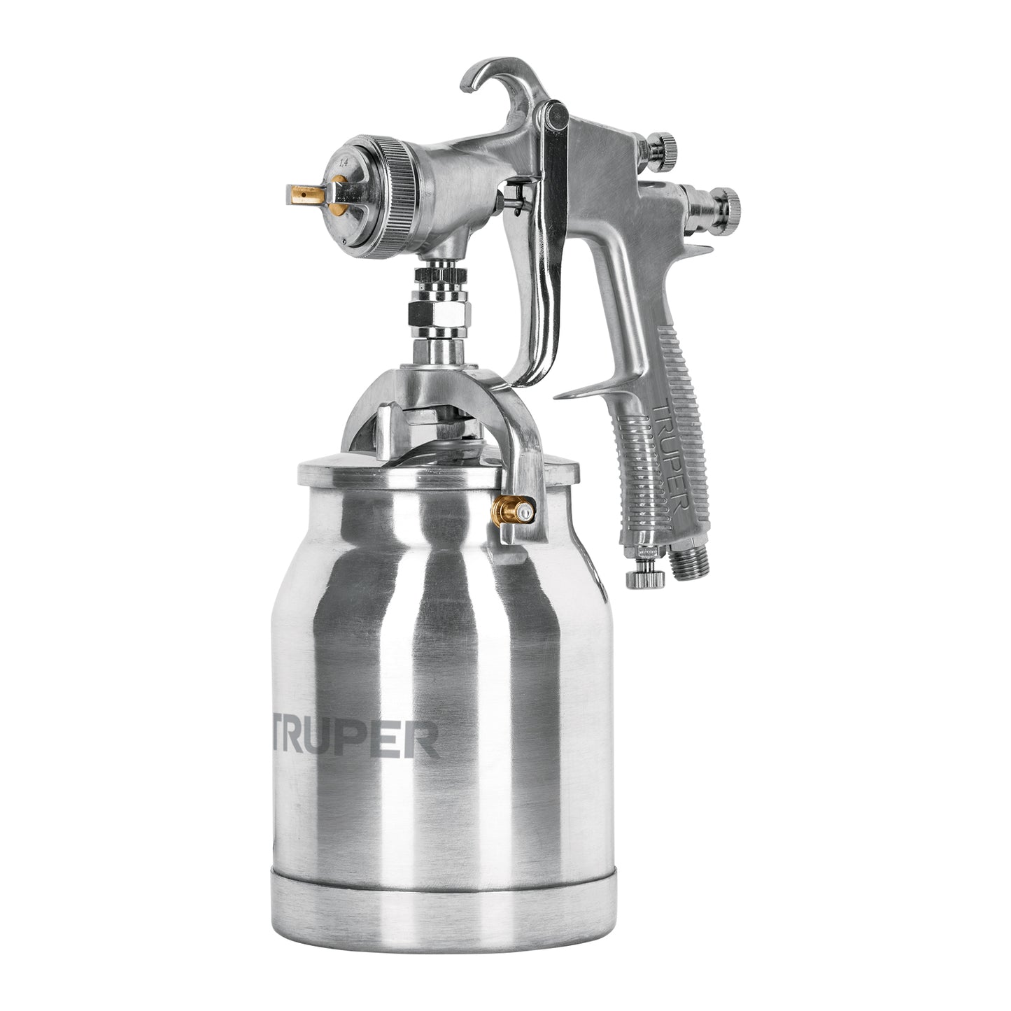 PISTOLA P/PINTAR SUCCIÒN HVLP VASO ALUMINIO, 1.4 MM, TRUPER 14084 P