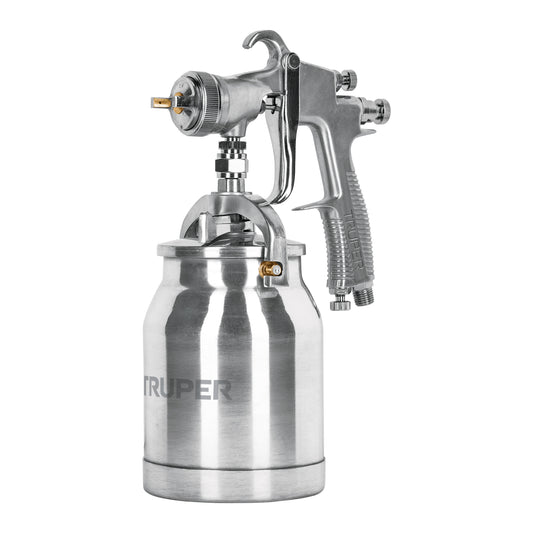 PISTOLA P/PINTAR SUCCIÒN HVLP VASO ALUMINIO, 1.4 MM, TRUPER 14084 P
