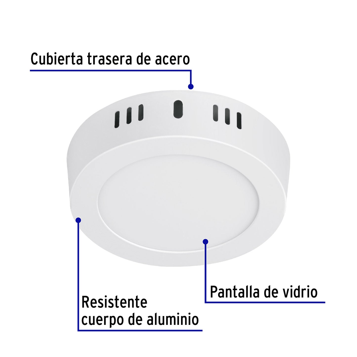 LUMINARIO LED TIPO PLAFÓN 6W, REDONDO, LUZ DE DIA, BLANCO 46711 *