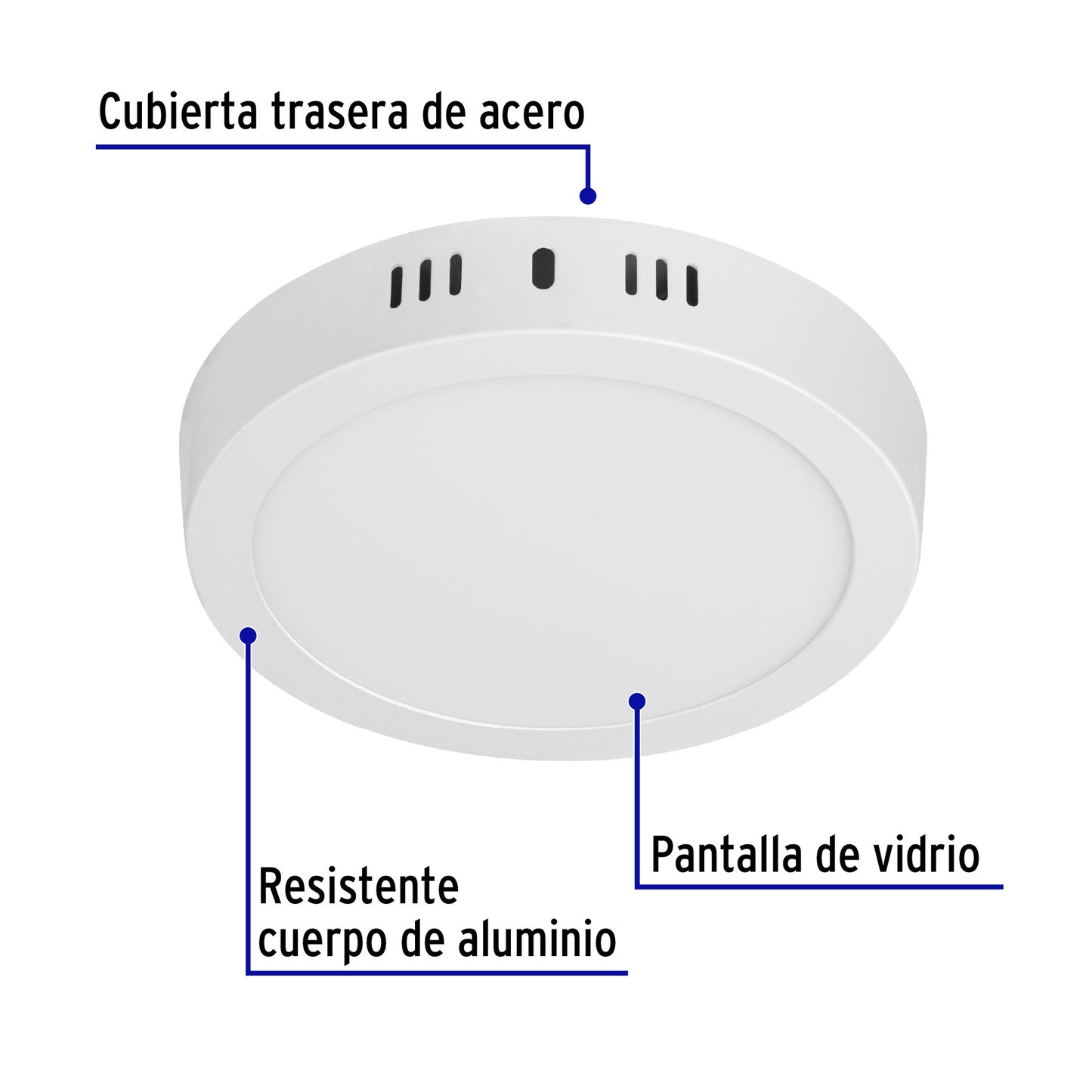 LUMINARIO LED TIPO PLAFÓN 12 W, REDONDO, LUZ DE DÍA, BLANCO 46713 *