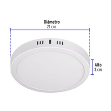 Cargar imagen en el visor de la galería, LUMINARIO LED TIPO PLAFÓN 18W, REDONDO, LUZ DE DIA BLANCO 46715 P
