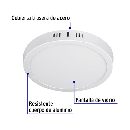 LUMINARIO LED 18W, REDONDO, LUZ DE DIA BLANCO 46715 *