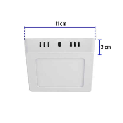LUMINARIO LED TIPO PLAFÓN 6W, CUADRADO, LUZ DE DÍA, BLANCO 47442 N