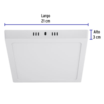 LUMINARIO LED TIPO PLAFÒN 18W, CUADRADO, LUZ DE DIA, BLANCO 47444 *