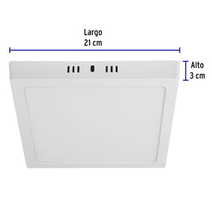 LUMINARIO LED TIPO PLAFÒN 18W, CUADRADO, LUZ DE DIA, BLANCO 47444 *