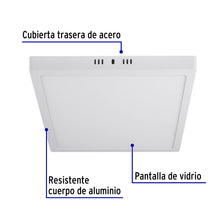 Cargar imagen en el visor de la galería, LUMINARIO LED TIPO PLAFÓN 24W, CUADRADO, LUZ DE DÍA, BLANCO 47445 P

