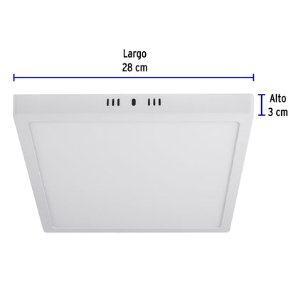 LUMINARIO LED TIPO PLAFÓN 24W, CUADRADO, LUZ DE DÍA, BLANCO 47445 *