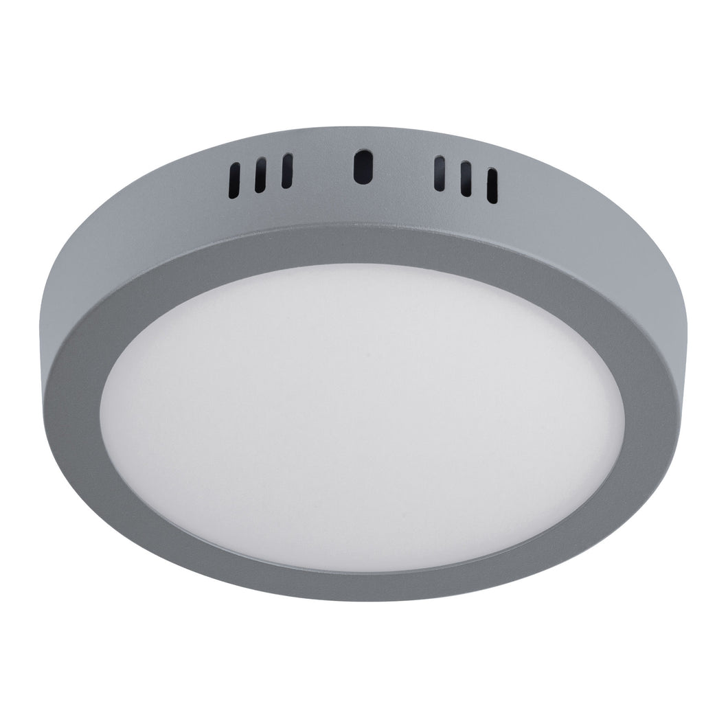 LUMINARIO LED TIPO PLAFÓN 12W, REDONDO, LUZ DE DIA, GRIS 47347 P