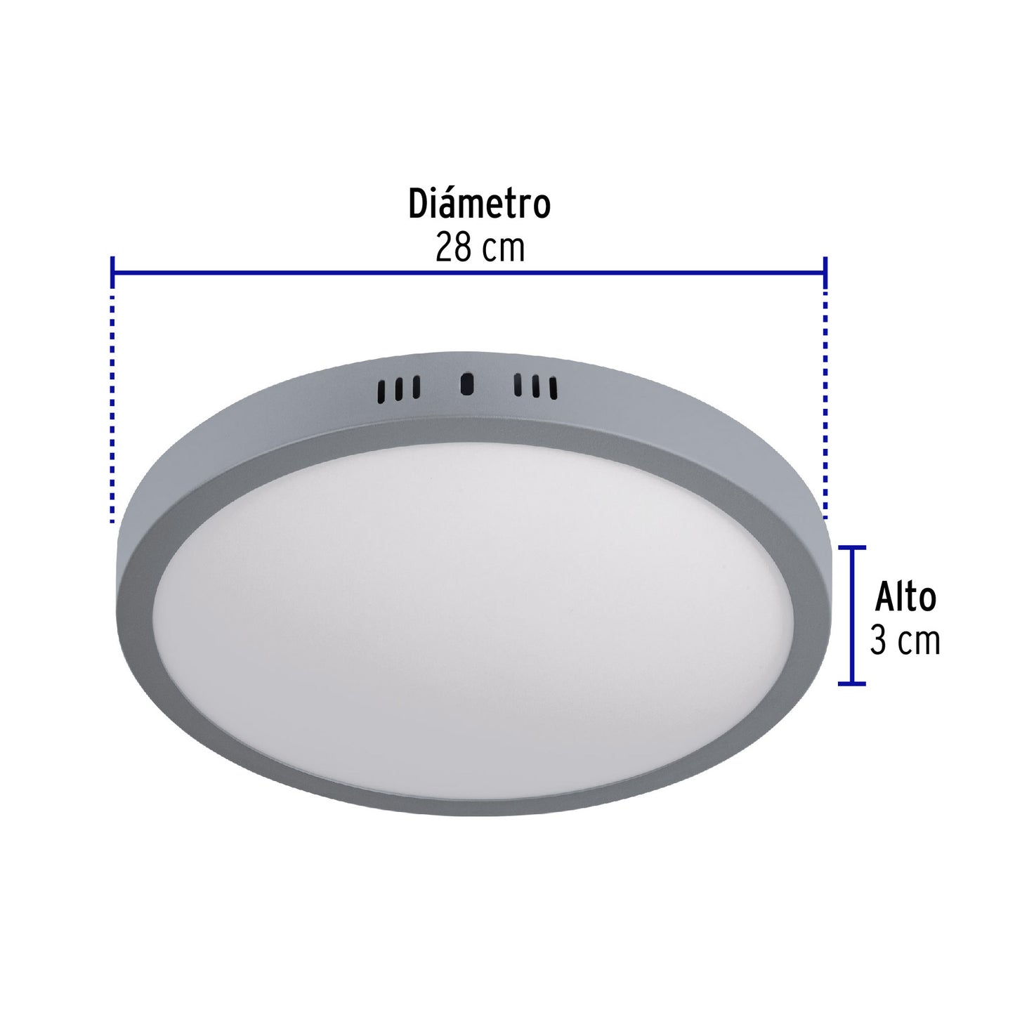 LUMINARIO LED TIPO PLAFÓN 24W, REDONDO, LUZ DE DÌA GRIS 47349 *