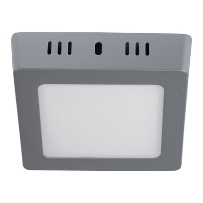 LUMINARIO LED TIPO PLAFÓN 6W, CUADRADO, LUZ DE DÍA, GRIS 47446