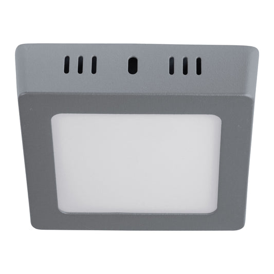 LUMINARIO LED TIPO PLAFÓN 6W, CUADRADO, LUZ DE DÍA, GRIS 47446