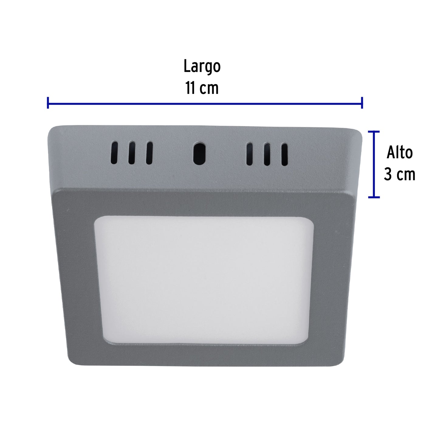 LUMINARIO LED TIPO PLAFÓN 6W, CUADRADO, LUZ DE DÍA, GRIS 47446