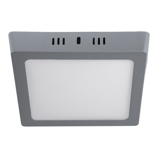 LUMINARIO LED TIPO PLAFÒN 12W, CUADRADO, LUZ, DE DÌA, GRIS 47447 P