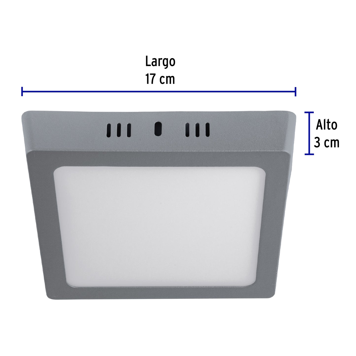 LUMINARIO LED TIPO PLAFÒN 12W, CUADRADO, LUZ, DE DÌA, GRIS 47447 P