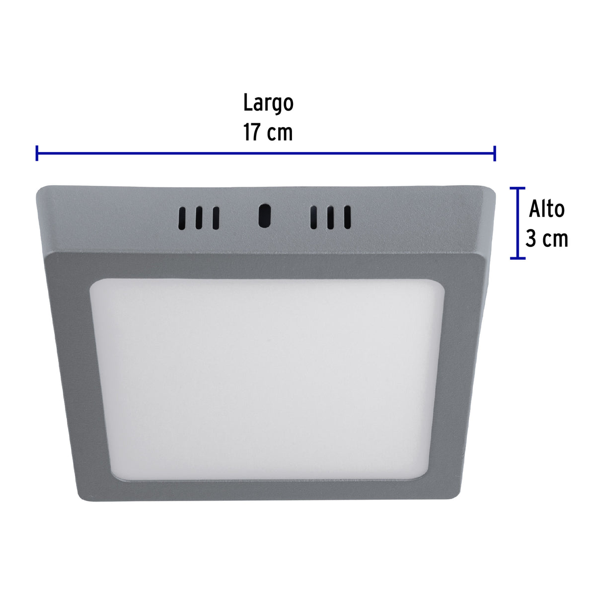 LUMINARIO LED TIPO PLAFÒN 12W, CUADRADO, LUZ, DE DÌA, GRIS 47447 P