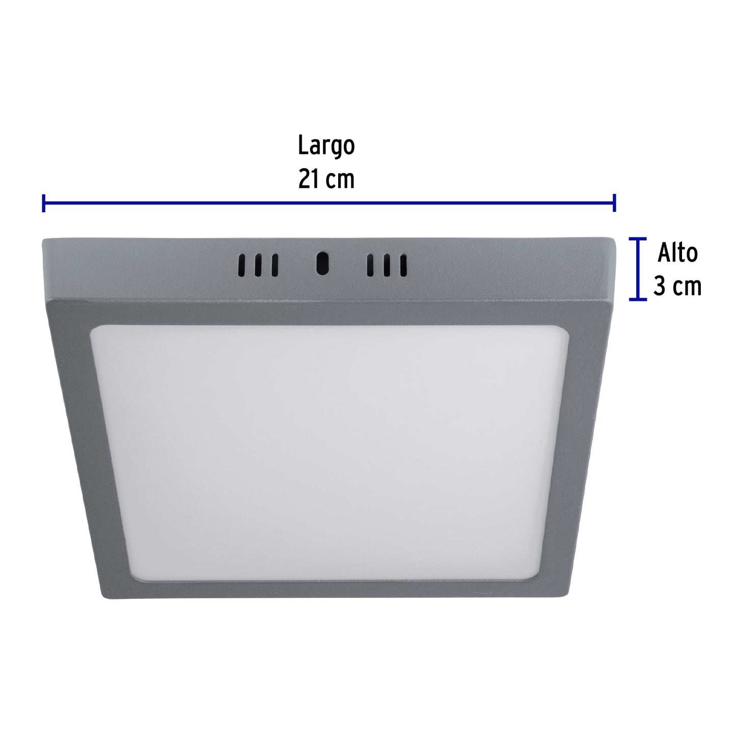 LUMINARIO LED  TIPO PLAFÓN 18 W, LUZ DE DÌA, GRIS 47448 *