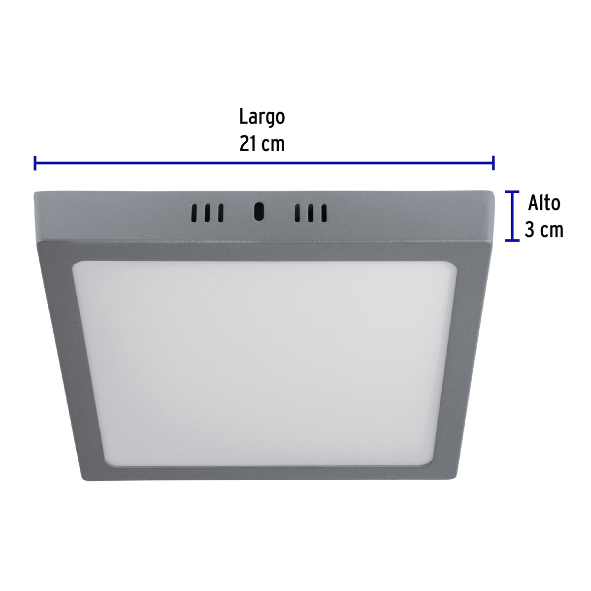 LUMINARIO LED  TIPO PLAFÓN 18 W, LUZ DE DÌA, GRIS 47448 *