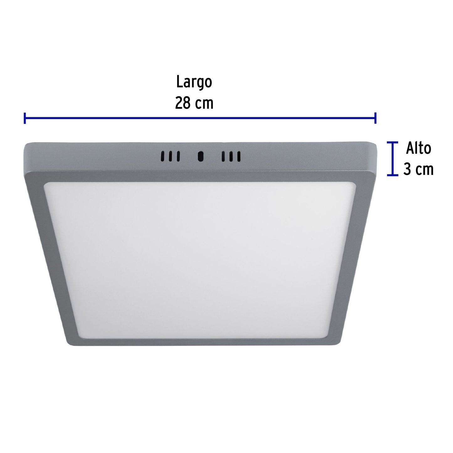 LUMINARIO LED TIPO PLAFÓN 24 W, CUADRADO, LUZ DE DÌA, GRIS 47449 *