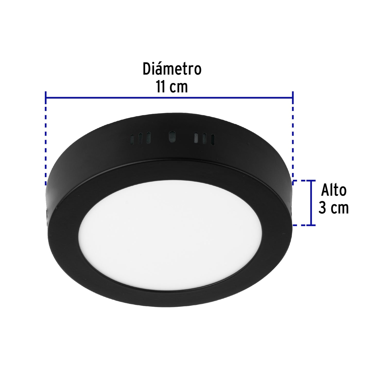 LUMINARIO LED TIPO PLAFÓN 6W, REDONDO, LUZ DE DÍA, NEGRO 47395 *