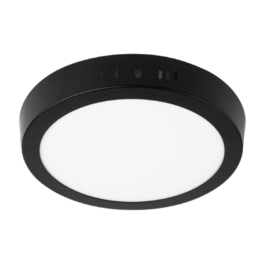 LUMINARIO LED TIPO PLAFÓN 12 W, REDONDO, LUZ DE DÍA, NEGRO 47396 *