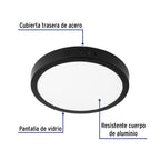 LUMINARIO LED TIPO PLAFÓN 18W, REDONDO, LUZ DE DÍA, NEGRO 47397 *