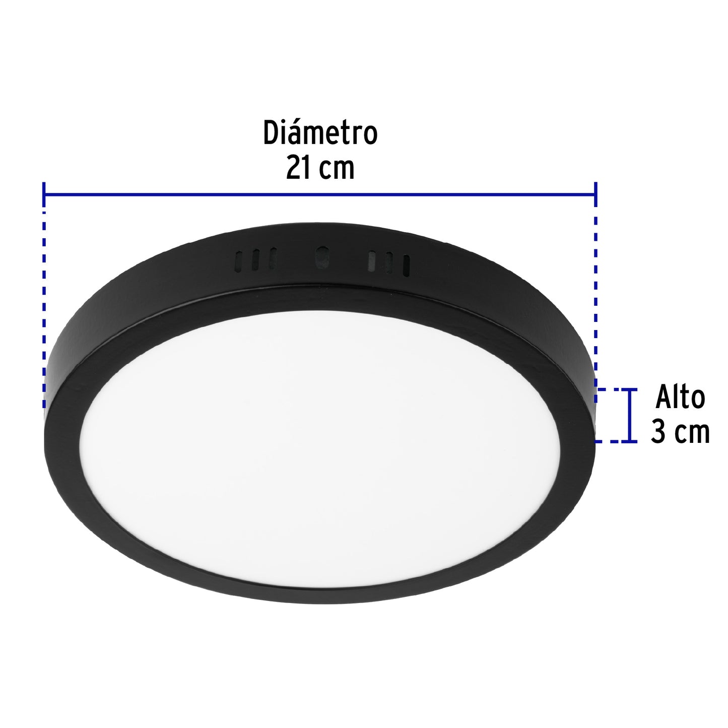 LUMINARIO LED TIPO PLAFÓN 18W, REDONDO, LUZ DE DÍA, NEGRO 47397 *