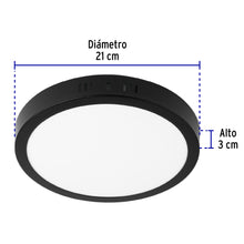 Cargar imagen en el visor de la galería, LUMINARIO LED TIPO PLAFÓN 18W, REDONDO, LUZ DE DÍA, NEGRO 47397 P

