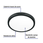 LUMINARIO LED 24W, REDONDO, LUZ DE DIA, NEGRO 47398 *