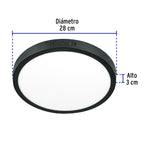 LUMINARIO LED 24W, REDONDO, LUZ DE DIA, NEGRO 47398 *
