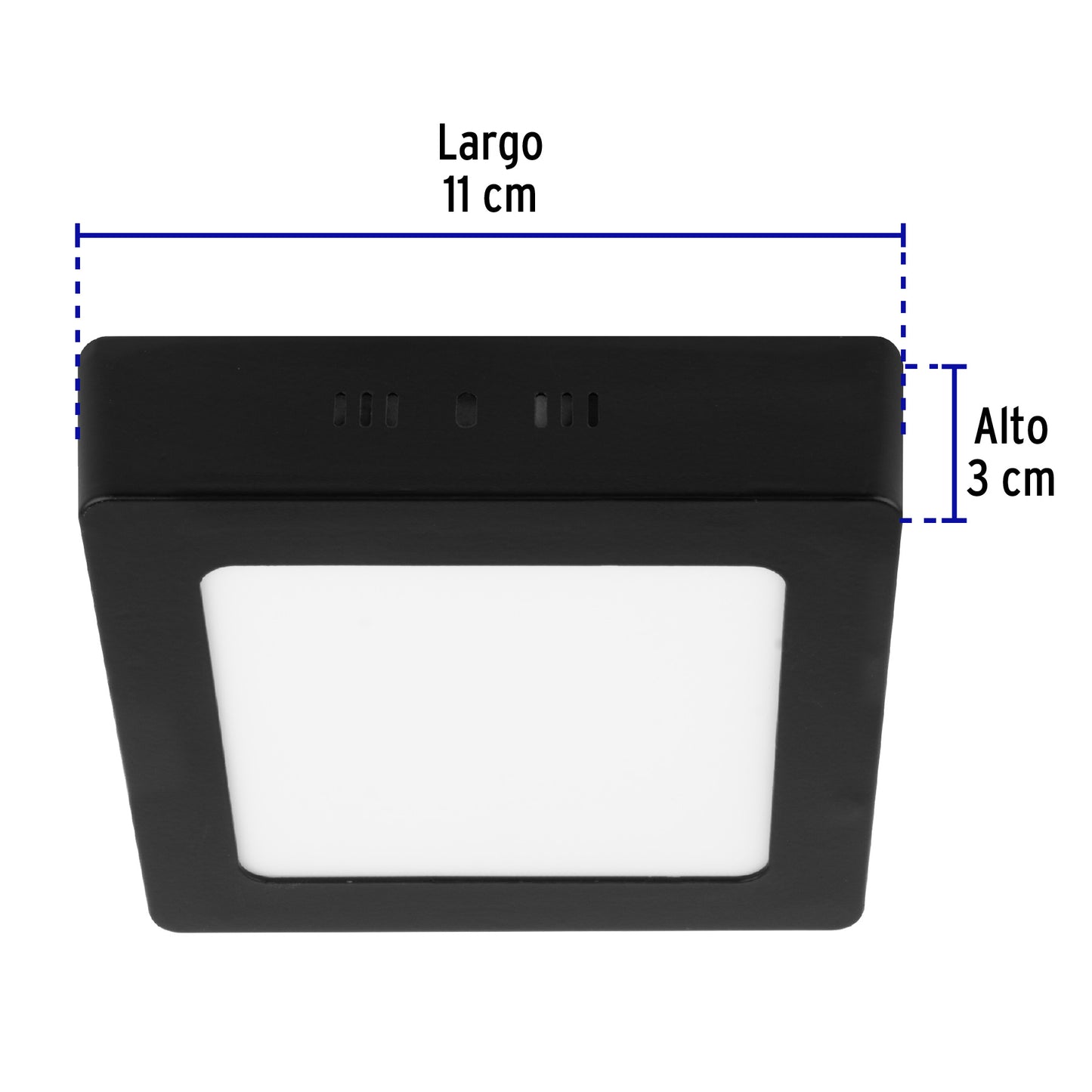 LUMINARIO LED TIPO PLAFON 6 W, CUADRADO, LUZ DE DÍA, NEGRO 47415 P