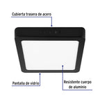 LUMINARIO LED TIPO PLAFÓN 18W, CUADRADO, LUZ DE DÍA, NEGRO 47417 *