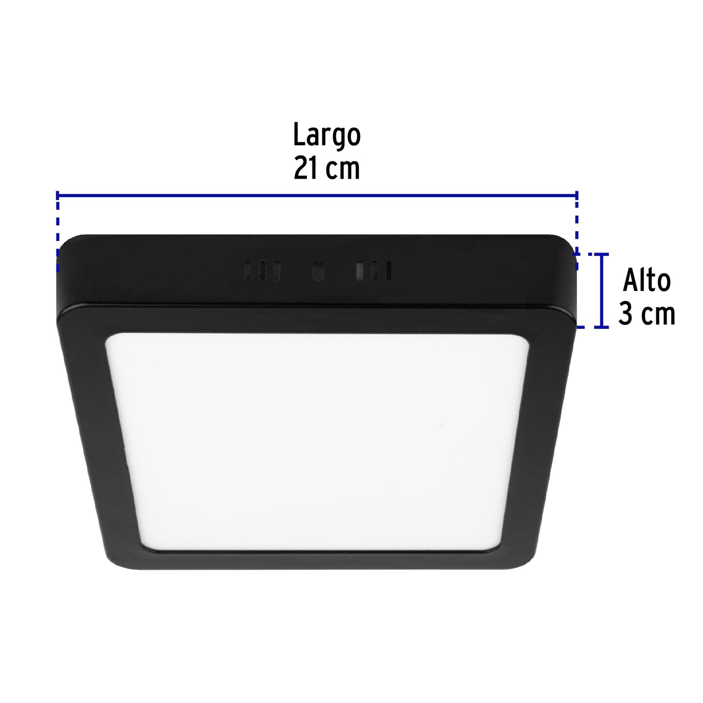 LUMINARIO LED TIPO PLAFÓN 18W, CUADRADO, LUZ DE DÍA, NEGRO 47417 *