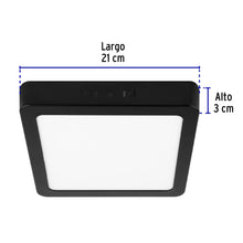 Cargar imagen en el visor de la galería, LUMINARIO LED TIPO PLAFÓN 18W, CUADRADO, LUZ DE DÍA, NEGRO 47417 P

