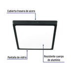 LUMINARIO LED TIPO PLAFÓN 24W, CUADRADO, LUZ DE DÍA, NEGRO 47418 *