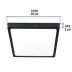 LUMINARIO LED TIPO PLAFÓN 24W, CUADRADO, LUZ DE DÍA, NEGRO 47418 *