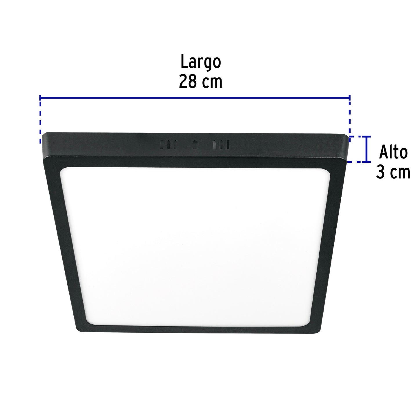 LUMINARIO LED TIPO PLAFÓN 24W, CUADRADO, LUZ DE DÍA, NEGRO 47418 *