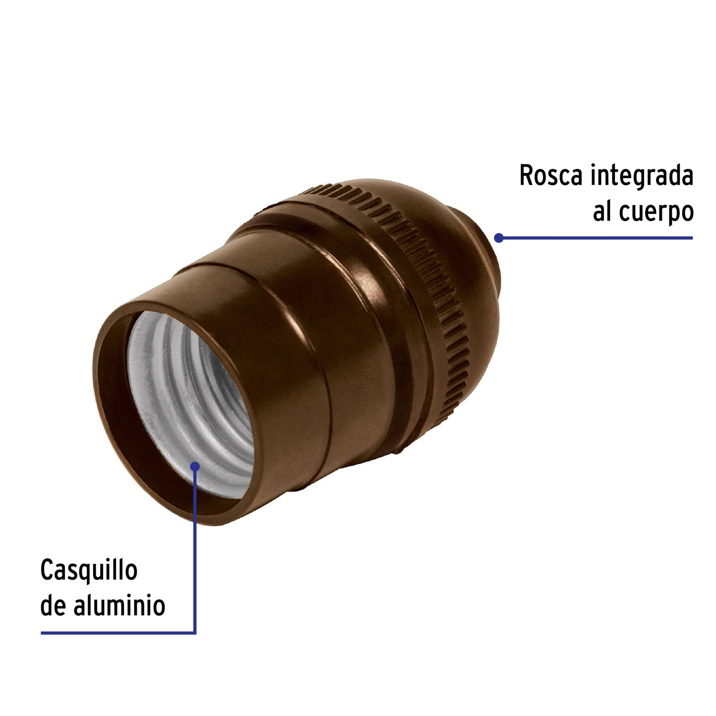 Portalámpara de baquelita, sencillo, VOLTECK 46500