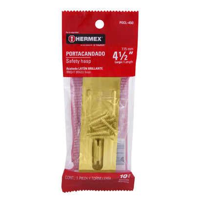 PORTACANDADO DE ACERO LATONADO 4-1/2'', HERMEX 43745 P