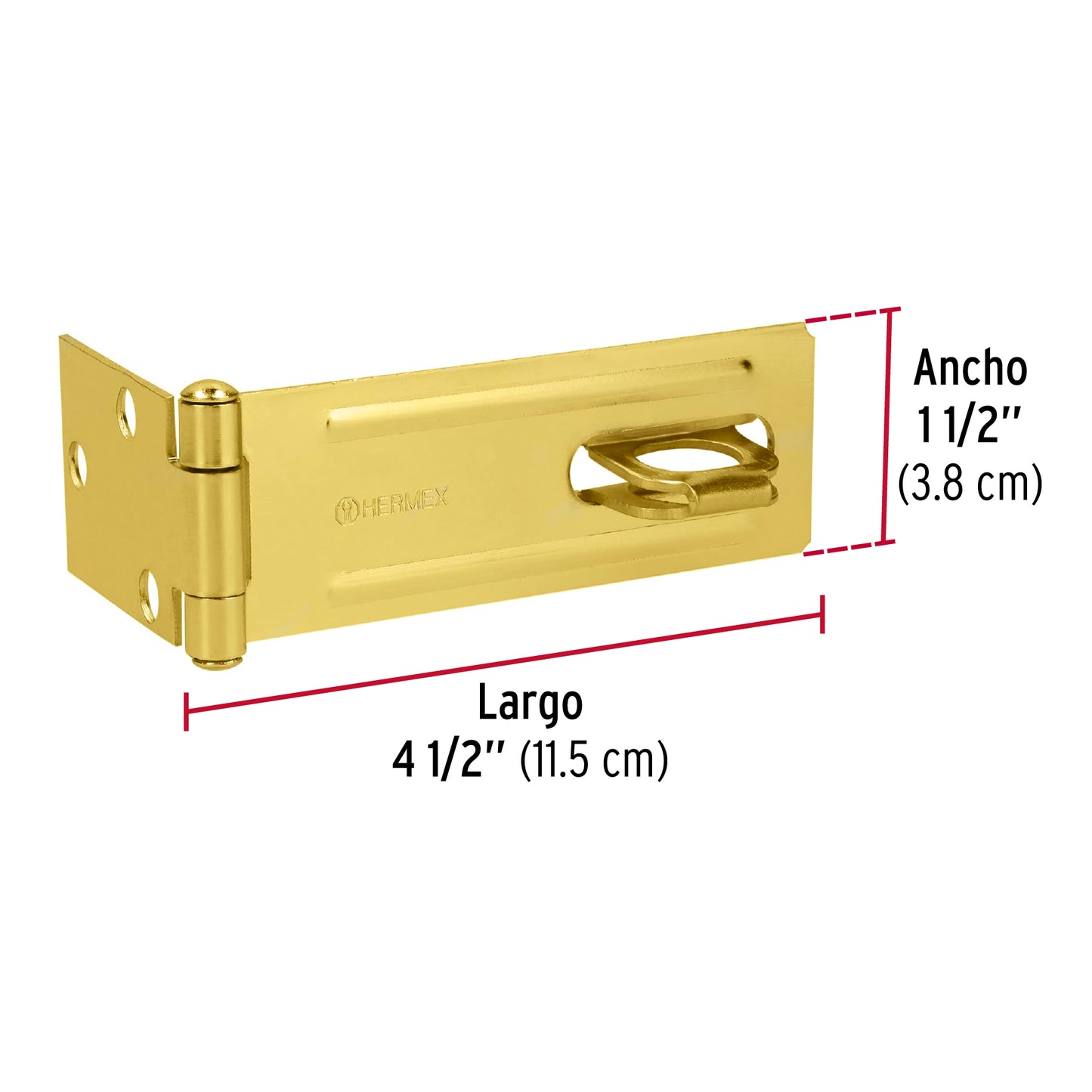 PORTACANDADO DE ACERO LATONADO 4-1/2'', HERMEX 43745 P